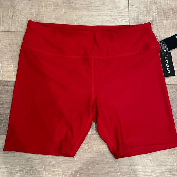 TESLA WOMENS RED ATHLETIC BIKE SHORTS 2XL NEW - Picture 1 of 10